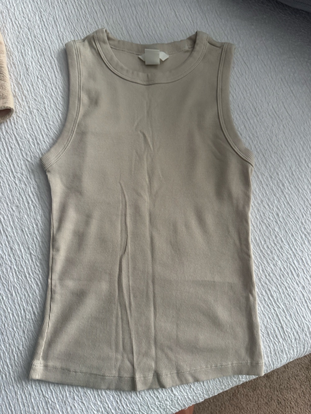 H&M Beige Ribbed Tank Top
